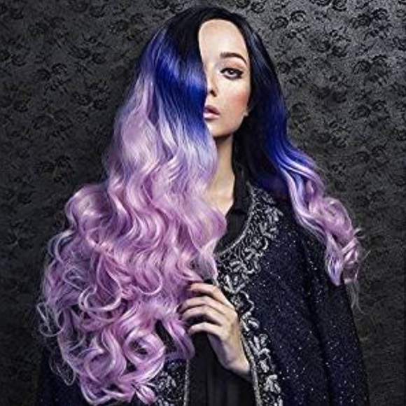 - 💕24” PURPLE OMBRE BODY WAVY CURLY LACE FRONT WIG 💕 NWT - Picture 3 of 5